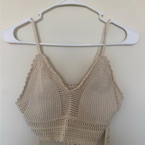 Boho Crochet Knit Two Piece Set Top-Midi Skirt Medium